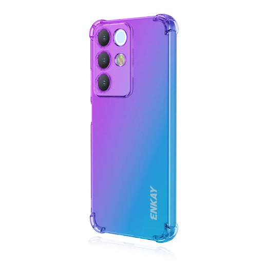 ENKAY for Realme 15x (India) 5G / Realme C85 5G TPU Case   Thickened Four Corner Drop-proof Phone Back Cover - Purple / Blue - 1