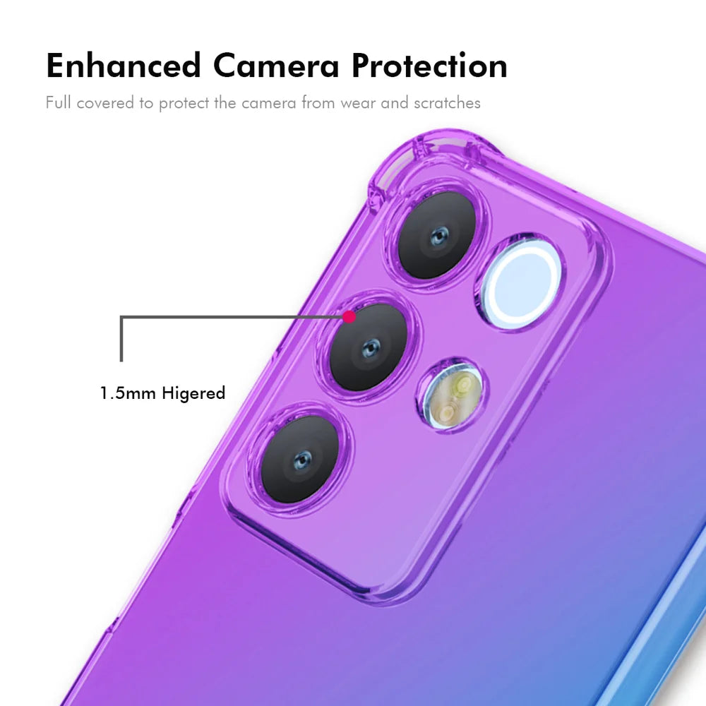 ENKAY for Realme 15x (India) 5G / Realme C85 5G TPU Case   Thickened Four Corner Drop-proof Phone Back Cover - Purple / Blue - 4