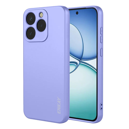 HAT PRINCE for Realme 15T 5G ENKAY   Silicone Case Straight Edge Cell Phone Back Cover - Purple - 1