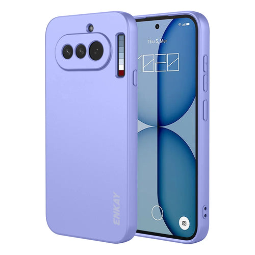 HAT PRINCE for Nothing Phone (4a) ENKAY   Silicone Case Straight Edge Cell Phone Back Cover - Purple - 1