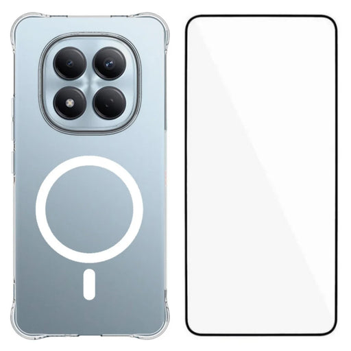 WANLONFENG for Xiaomi Redmi Note 15 5G (Global) / Xiaomi Poco M8 5G WL2 Series 2.0mm Magnetic Case Clear TPU Phone Back Cover with Screen Films - Transparent - 1