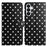 For Samsung Galaxy A27 5G Leather Case Polka Dot Pattern Wallet Stand Folio Phone Cover - Black - 1