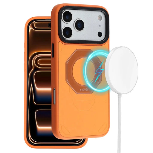 X-LEVEL For iPhone 17 Pro Max Case Compatible with MagSafe Shockproof 4-Corner Airbag TPU + PC Phone Cover - Orange - 1