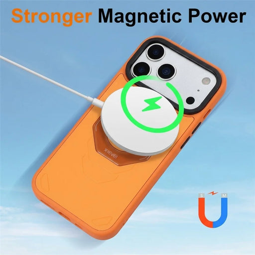 X-LEVEL For iPhone 17 Pro Max Case Compatible with MagSafe Shockproof 4-Corner Airbag TPU + PC Phone Cover - Orange - 2