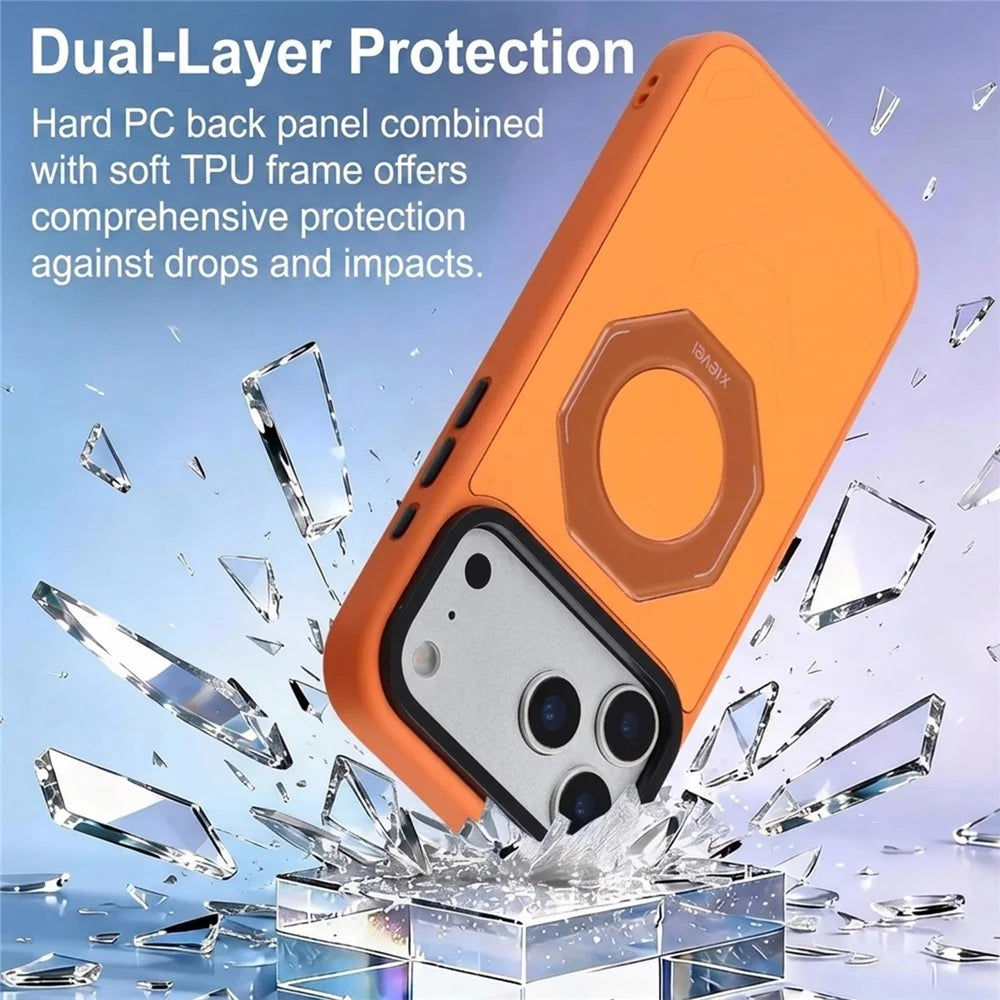 X-LEVEL For iPhone 17 Pro Max Case Compatible with MagSafe Shockproof 4-Corner Airbag TPU + PC Phone Cover - Orange - 3