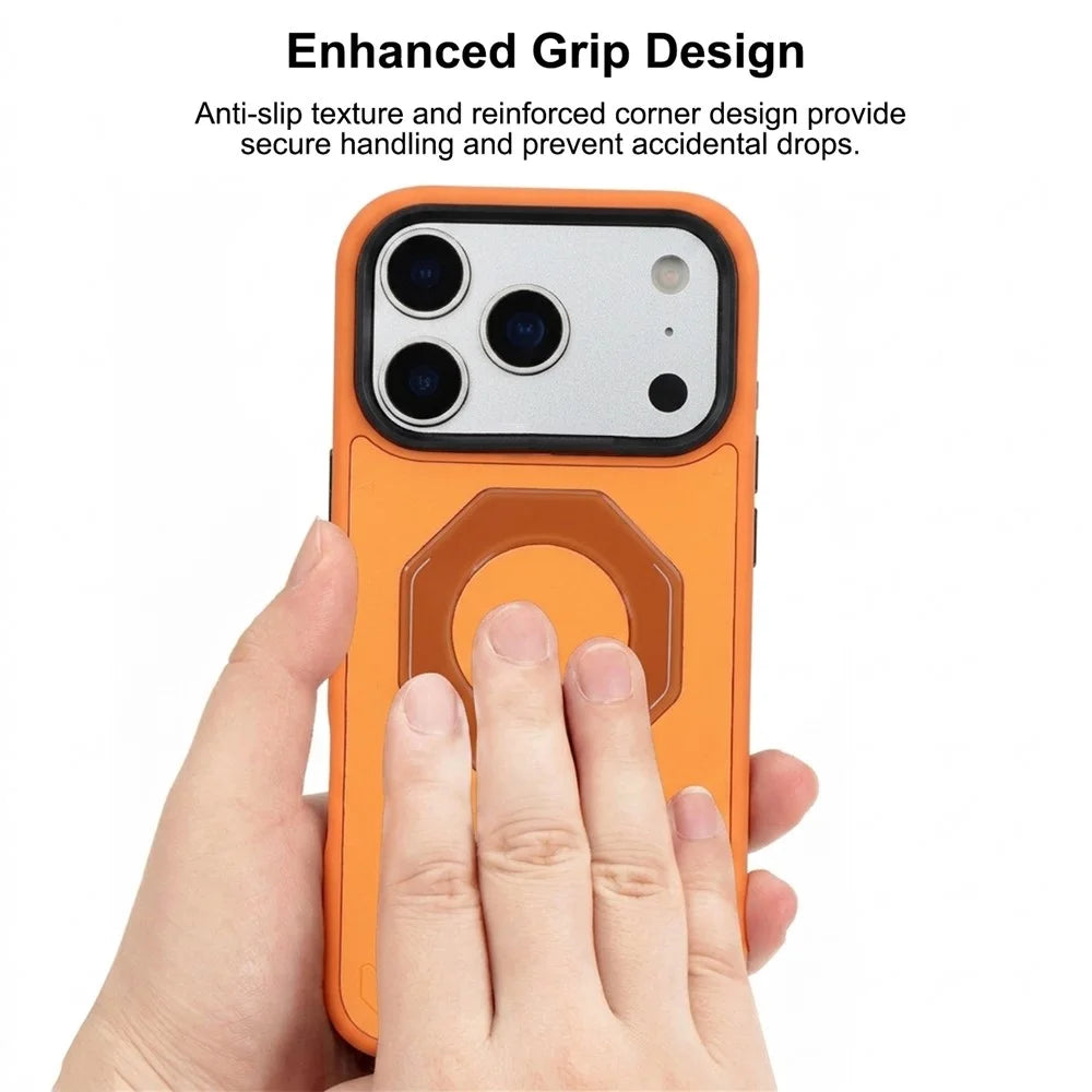 X-LEVEL For iPhone 17 Pro Max Case Compatible with MagSafe Shockproof 4-Corner Airbag TPU + PC Phone Cover - Orange - 4