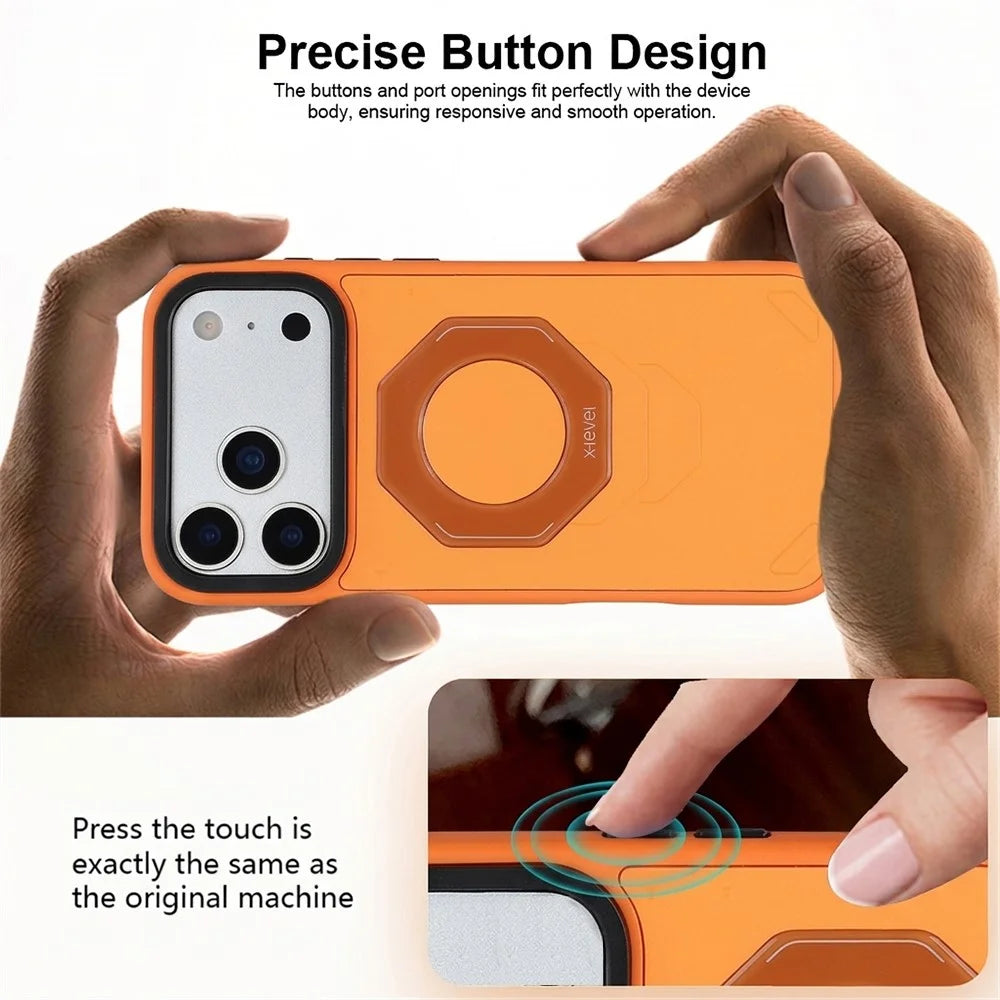 X-LEVEL For iPhone 17 Pro Max Case Compatible with MagSafe Shockproof 4-Corner Airbag TPU + PC Phone Cover - Orange - 5