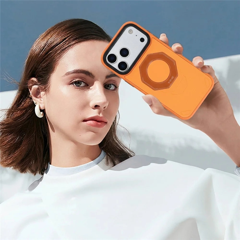 X-LEVEL For iPhone 17 Pro Max Case Compatible with MagSafe Shockproof 4-Corner Airbag TPU + PC Phone Cover - Orange - 6