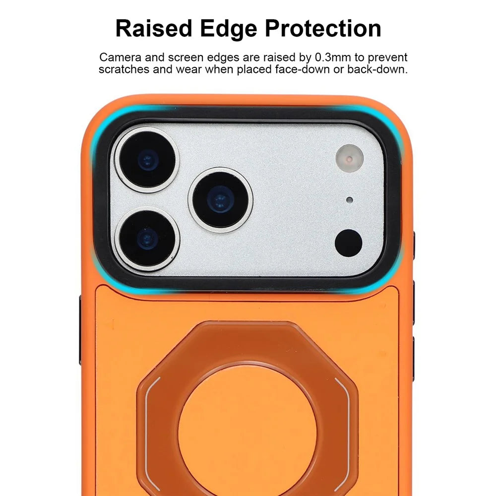 X-LEVEL For iPhone 17 Pro Max Case Compatible with MagSafe Shockproof 4-Corner Airbag TPU + PC Phone Cover - Orange - 7