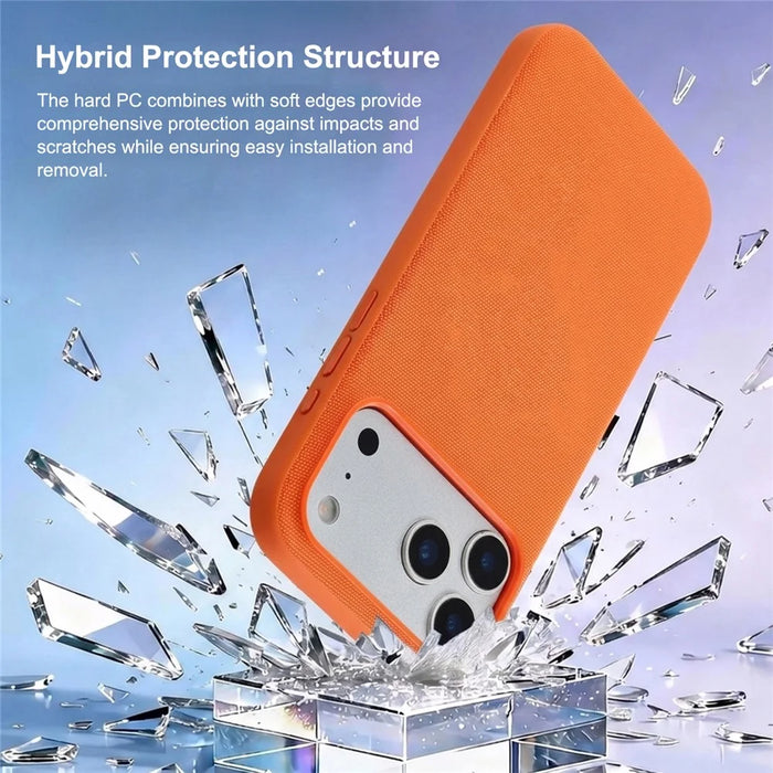 X-LEVEL For iPhone 17 Pro Max Case Compatible with MagSafe Tech Fabric Coated TPU + PC Phone Cover - Orange - 3