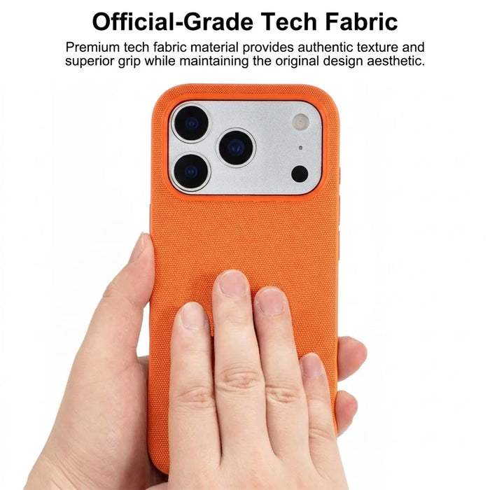 X-LEVEL For iPhone 17 Pro Max Case Compatible with MagSafe Tech Fabric Coated TPU + PC Phone Cover - Orange - 4