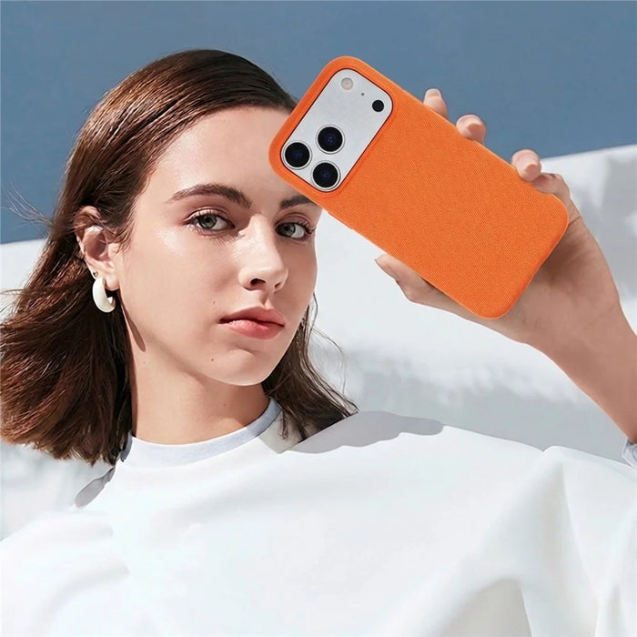 X-LEVEL For iPhone 17 Pro Max Case Compatible with MagSafe Tech Fabric Coated TPU + PC Phone Cover - Orange - 6