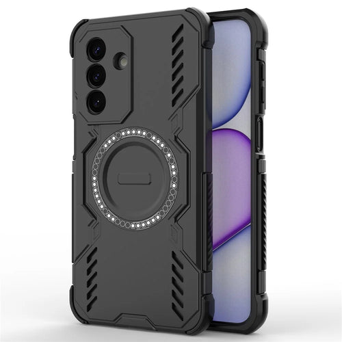 For Samsung Galaxy A27 5G Magnetic Case Butterfly Armor Hollow Heat Dissipation PC + TPU Phone Cover - Black - 1