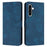 For Samsung Galaxy A27 5G Case Solid Color Leather Wallet Protective Phone Cover - Blue - 1