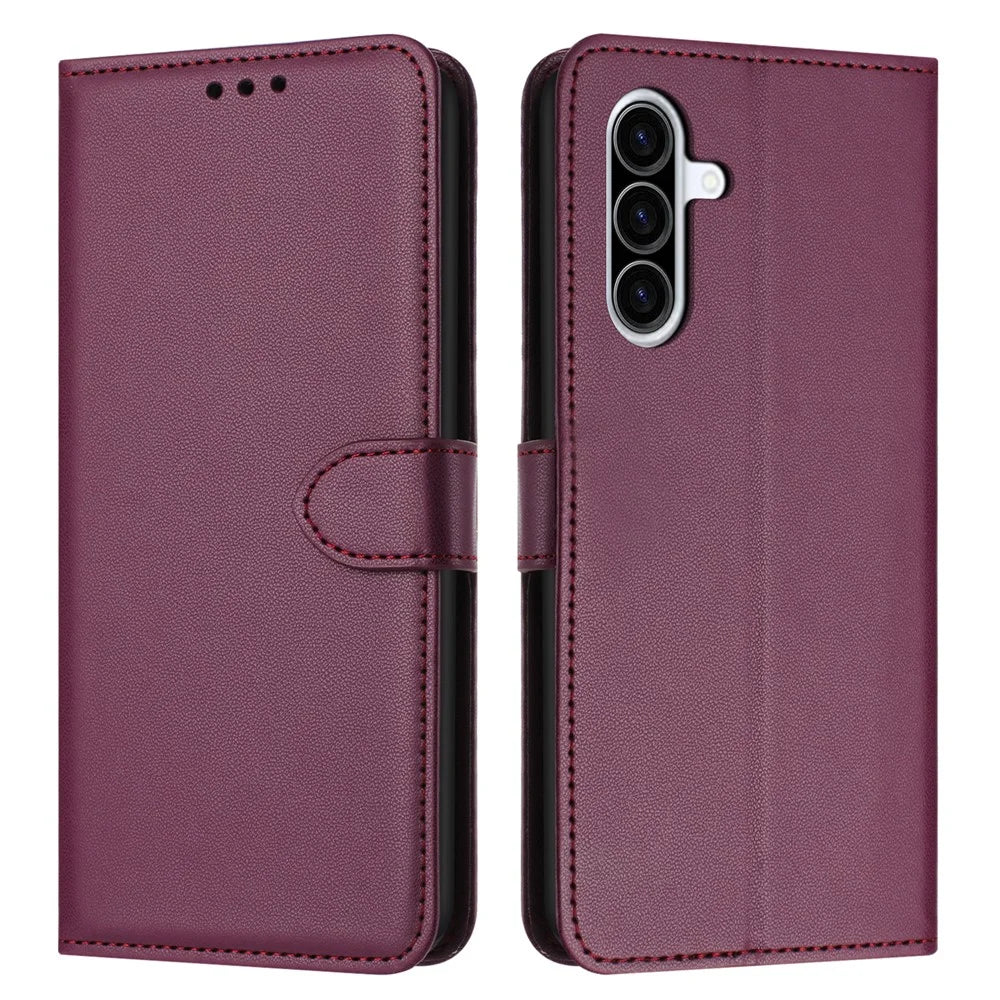 For Samsung Galaxy A27 5G Case Stand Wallet Leather Phone Cover with Strap - Purple - 1