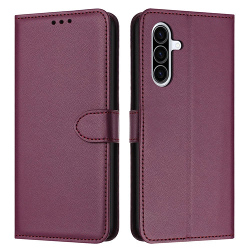 For Samsung Galaxy A27 5G Case Stand Wallet Leather Phone Cover with Strap - Purple - 1