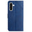 For Samsung Galaxy A27 5G Case Line Pattern Wallet Leather Phone Cover with Wrist Strap - Blue - 7