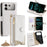 For Infinix Note 60 5G Leather Case Wallet Stand Cover Irregular Tail Style with Chain Strap - White - 1