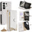 For TECNO Camon 50 Pro 4G Leather Case Wallet Stand Cover Irregular Tail Style with Chain Strap - White - 1