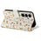 For Samsung Galaxy S25 FE Leather Case with Wrist Strap   /   Shoulder Strap Rhombic Floral Pattern Zipper Wallet Phone Cover - A3 - 5