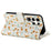 For Samsung Galaxy S25 Ultra Leather Case with Wrist Strap   /   Shoulder Strap Rhombic Floral Pattern Zipper Wallet Phone Cover - A3 - 5