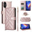 For TCL K70 5G Leather Case Stand Wallet Phone Cover with Shoulder  /  Wrist Strap - Pink - 1