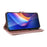 For TCL K70 5G Leather Case Stand Wallet Phone Cover with Shoulder  /  Wrist Strap - Pink - 5