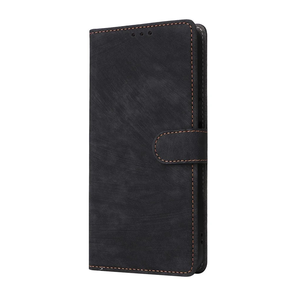 For TCL K70 5G Case Wallet RFID Blocking PU Leather Phone Cover Stand with Strap - Black - 7