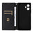 For TCL K70 5G Case Wallet Rhombus Imprinted PU Leather Phone Cover - Black - 3