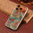 For iPhone 17 Pro Magnetic Case Floral Pattern PU Leather Coated PC+TPU Shockproof Cover - Blue - 5