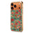 For iPhone 17 Pro Max Magnetic Case Floral Pattern PU Leather Coated PC+TPU Shockproof Cover - Blue - 1