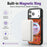 For iPhone 17 Pro Max Magnetic Case Floral Pattern PU Leather PC TPU Shockproof Cover - Red - 4