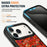 For iPhone 17 Pro Max Magnetic Case Floral Pattern PU Leather PC TPU Shockproof Cover - Red - 6