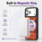For iPhone 17 Pro Magnetic Case Floral Pattern PU Leather PC TPU Shockproof Cover - Blue - 6