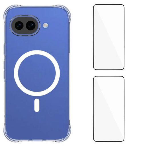WANLONFENG for Google Pixel 10a WL1 Series 2.0mm Magnetic Case Clear TPU Phone Back Cover with 2Pcs Screen Films - Transparent - 1