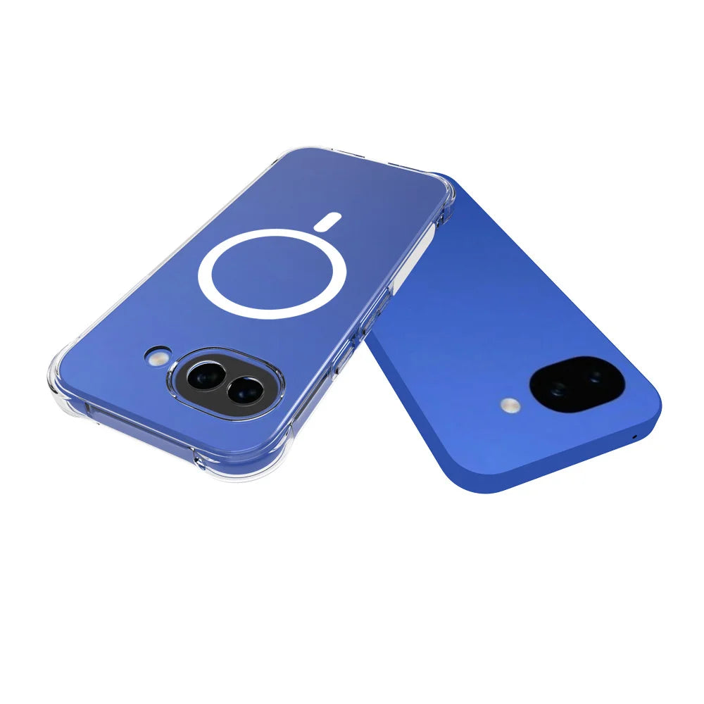 WANLONFENG for Google Pixel 10a WL1 Series 2.0mm Magnetic Case Clear TPU Phone Back Cover with 2Pcs Screen Films - Transparent - 5
