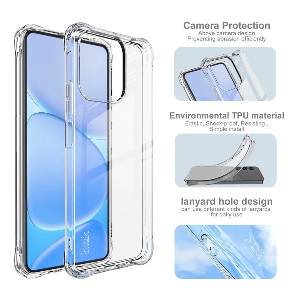IMAK For Realme Note 80 4G Case TPU Phone Cover Airbag Shockproof Protection - Transparent - 7