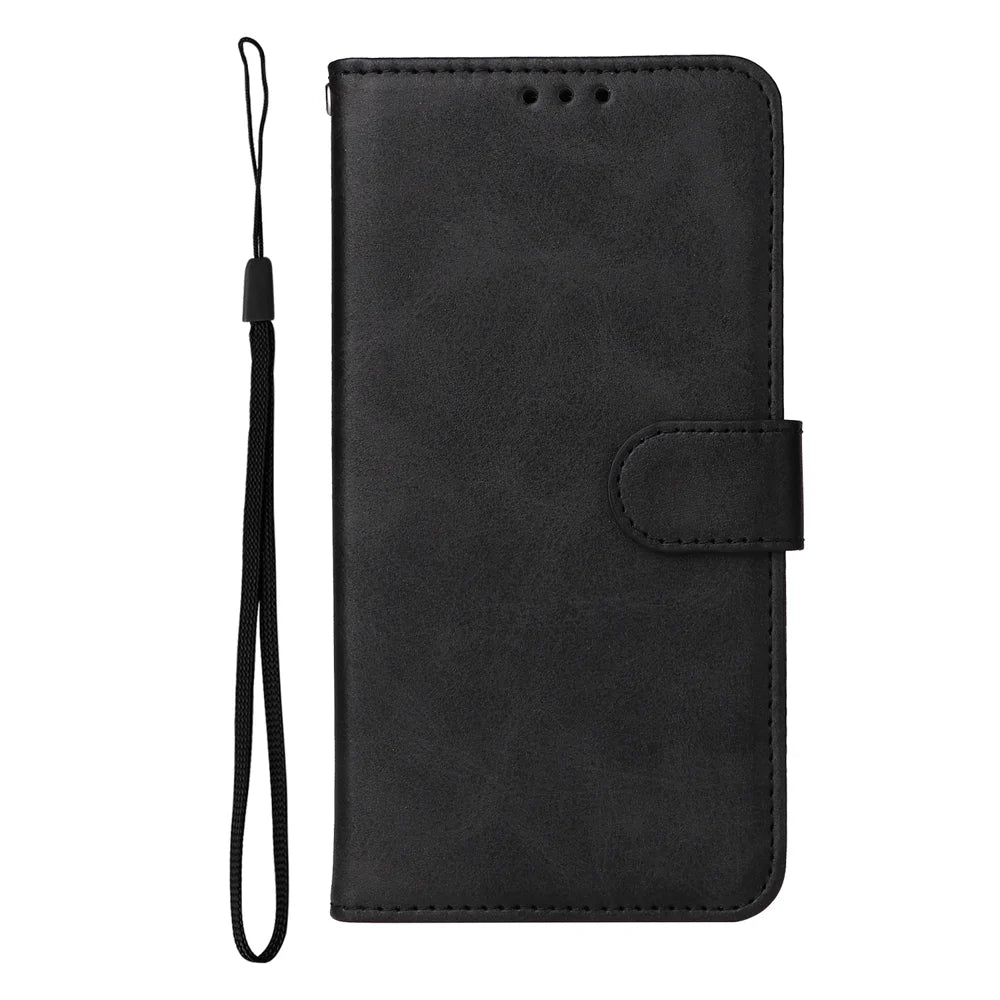 For Samsung Galaxy A27 5G Case Wallet PU Leather Folio Flip Phone Cover - Black - 5