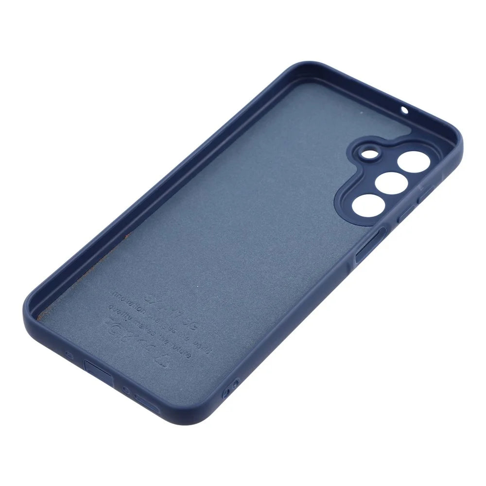 Phone Case For Samsung Galaxy A18 5G / A18 4G / A17 5G / A17 4G Dotted Texture Fiber Lining TPU Shockproof Cover (Precise Cutouts) - Blue - 6