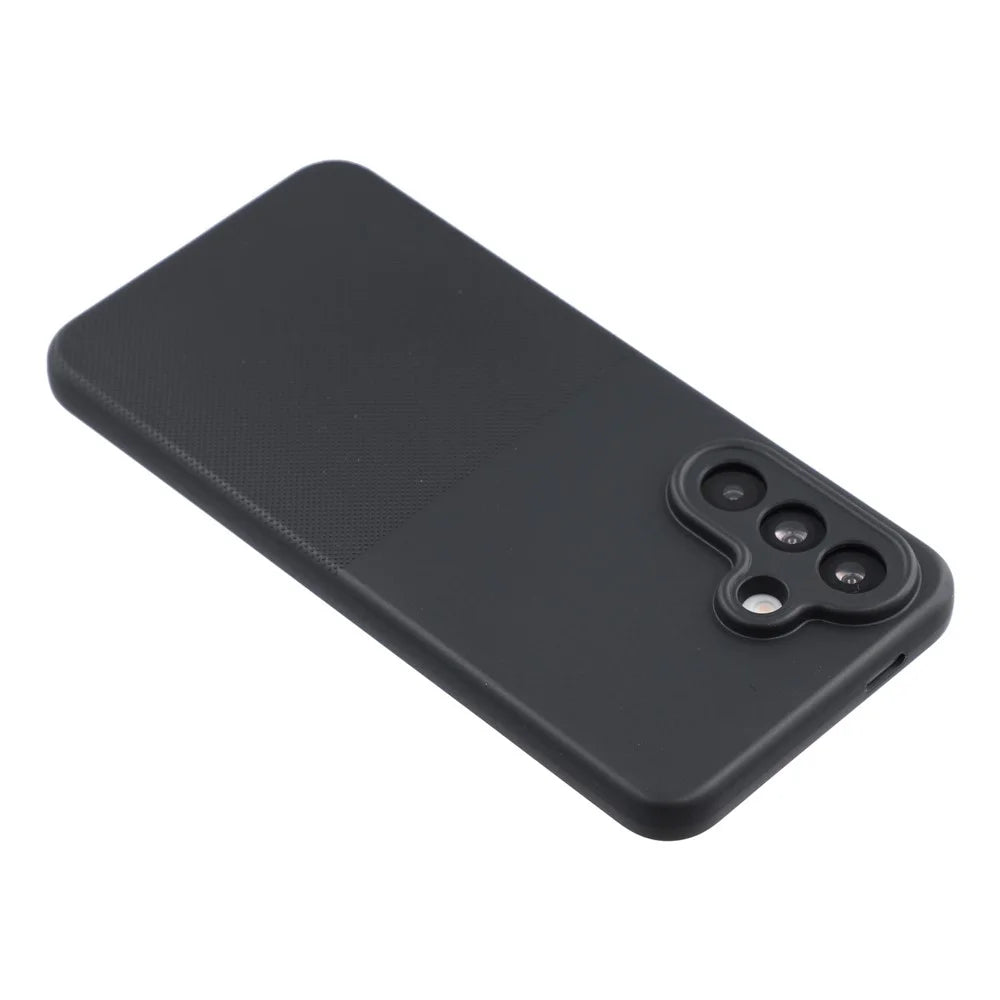 For Samsung Galaxy A35 5G Phone Case Dotted Texture Fiber Lining TPU Shockproof Cover (Precise Cutouts) - Black - 5