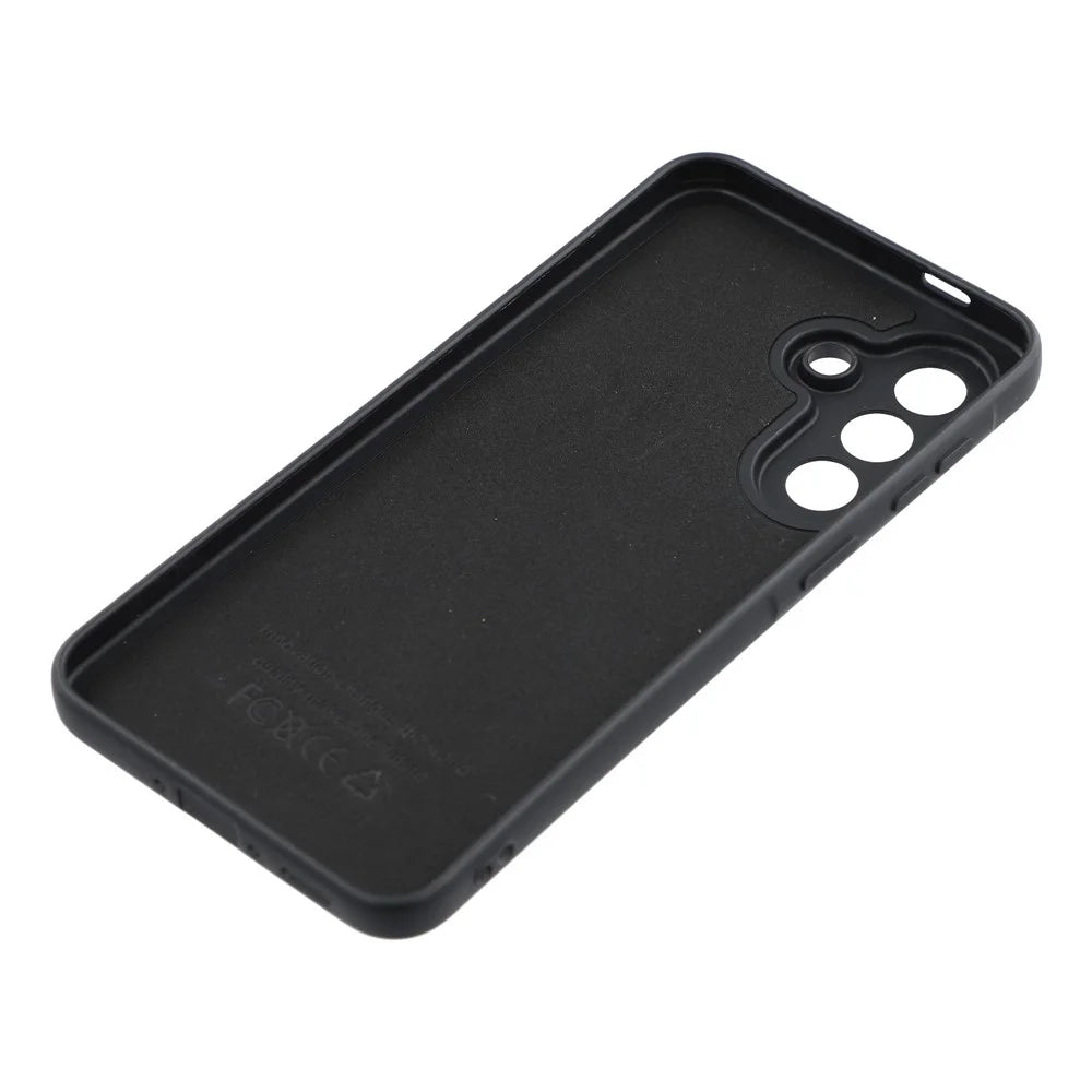 For Samsung Galaxy A35 5G Phone Case Dotted Texture Fiber Lining TPU Shockproof Cover (Precise Cutouts) - Black - 6