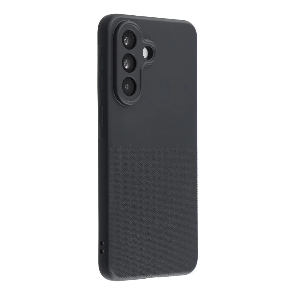 For Samsung Galaxy A37 5G Phone Case Dotted Texture Fiber Lining TPU Shockproof Cover (Precise Cutouts) - Black - 1