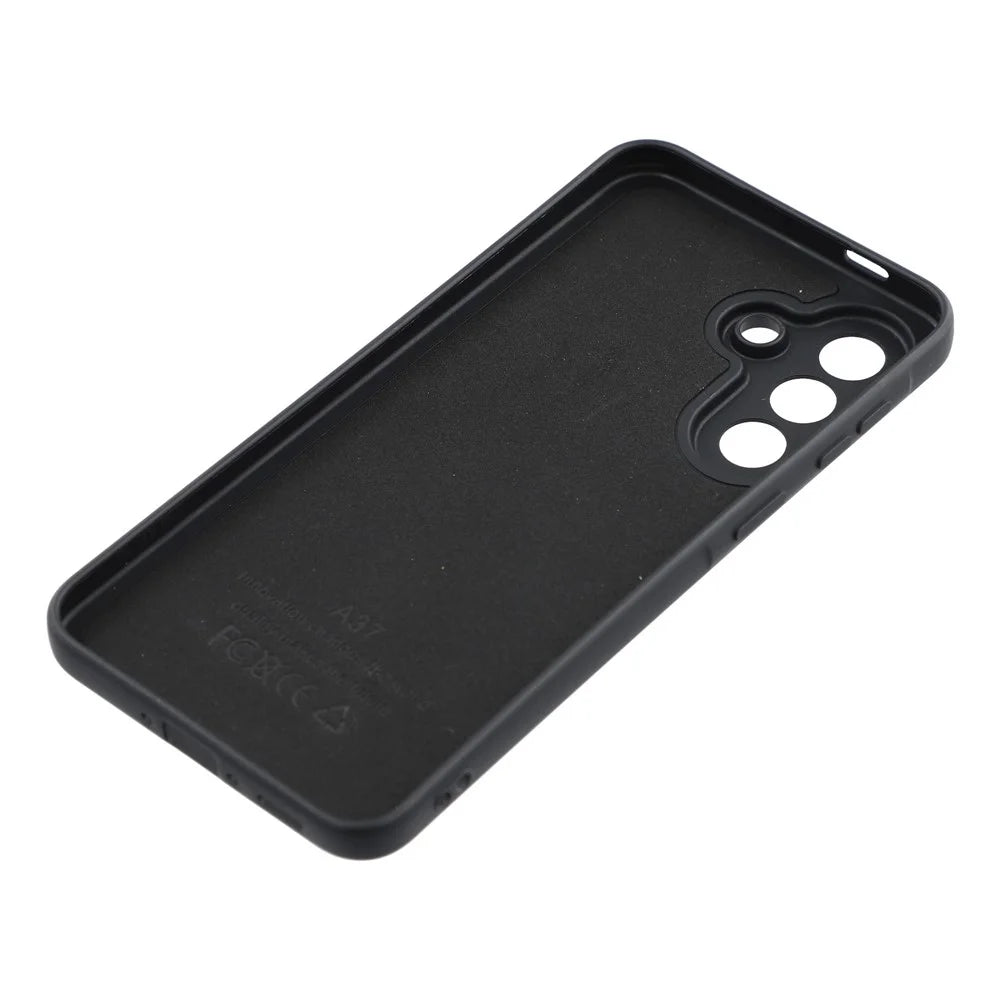 For Samsung Galaxy A37 5G Phone Case Dotted Texture Fiber Lining TPU Shockproof Cover (Precise Cutouts) - Black - 6