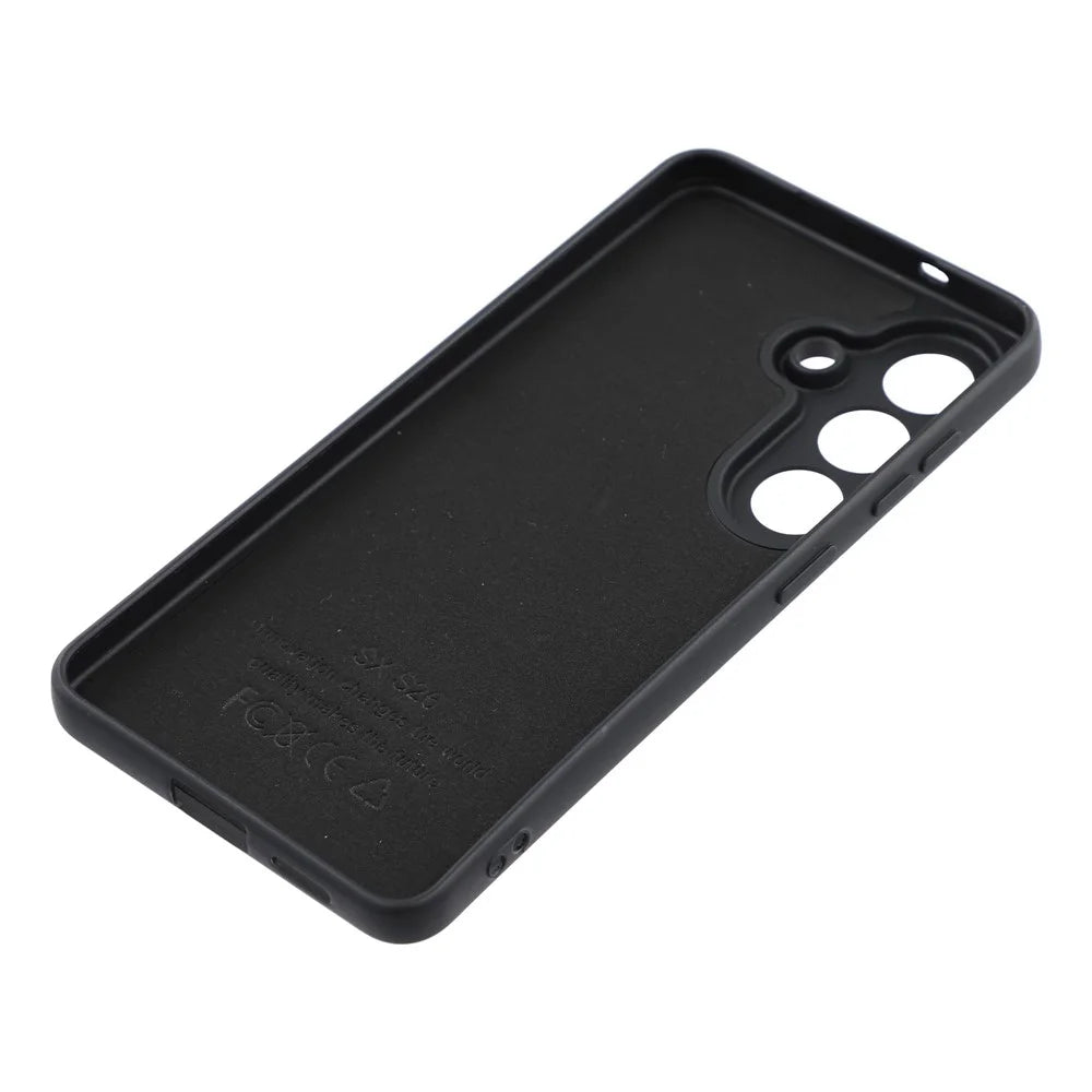 For Samsung Galaxy S26 Phone Case Dotted Texture Fiber Lining TPU Shockproof Cover (Precise Cutouts) - Black - 6