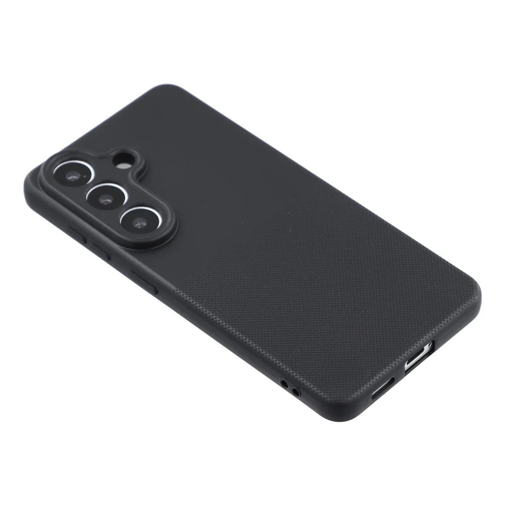 For Samsung Galaxy S24 Phone Case Dotted Texture Fiber Lining TPU Shockproof Cover (Precise Cutouts) - Black - 4