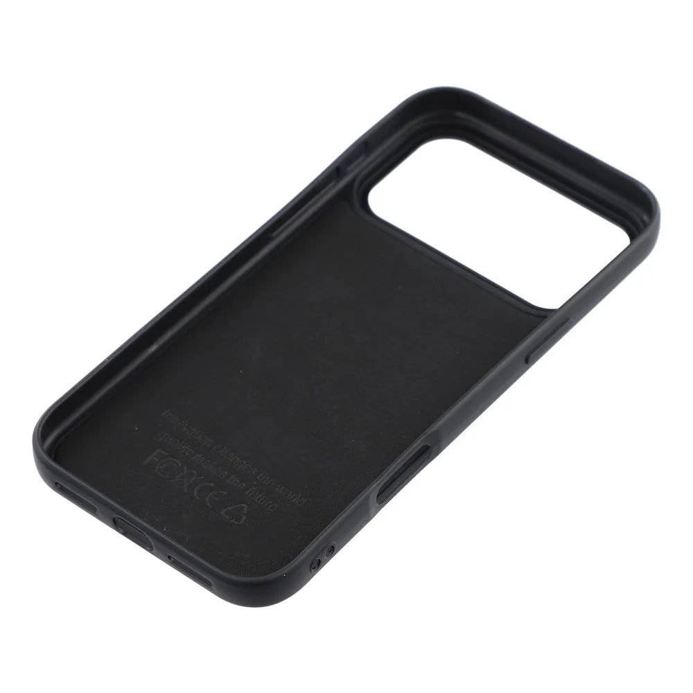 For iPhone 17 Pro Phone Case Dotted Texture Fiber Lining TPU Shockproof Cover  (Big Lens Hole) - Black - 6
