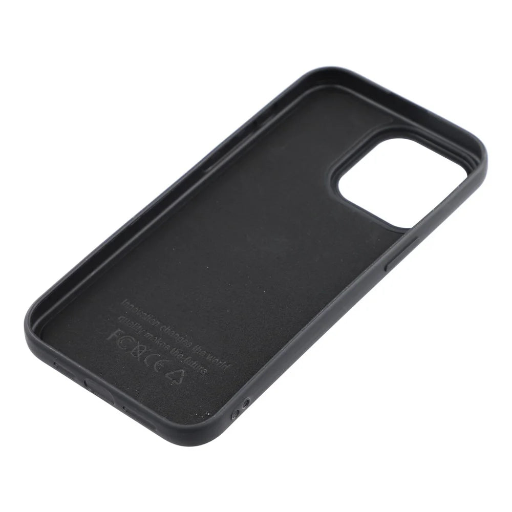 For iPhone 15 Pro Phone Case Dotted Texture Fiber Lining TPU Shockproof Cover  (Big Lens Hole) - Black - 6