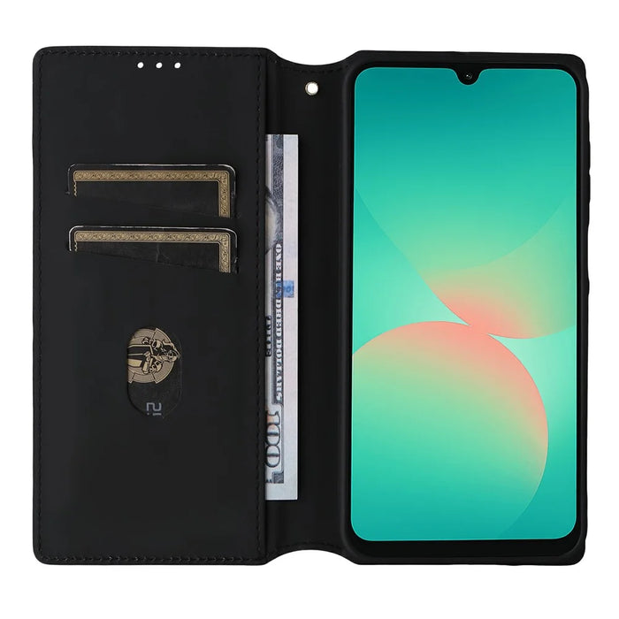 For Samsung Galaxy A27 5G Case Wallet Rhombus Imprinted PU Leather Phone Cover - Silver - 2