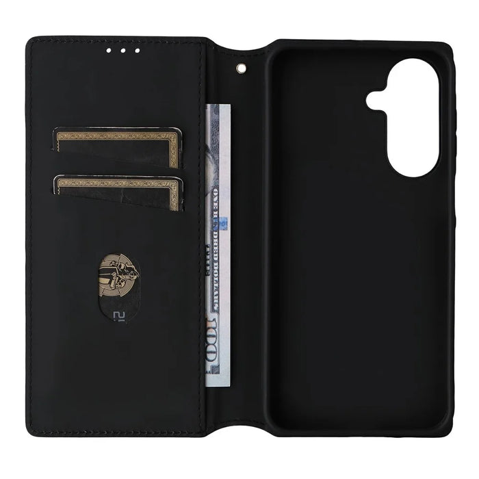 For Samsung Galaxy A27 5G Case Wallet Rhombus Imprinted PU Leather Phone Cover - Silver - 3