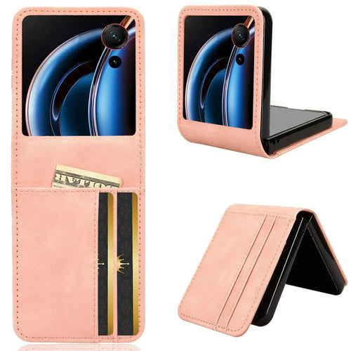 Phone Case For ZTE nubia Flip3 5G / Libero Flip / nubia Flip 5G Separable Design Card Slot Leather + PC Back Cover - Pink - 1